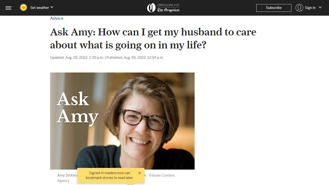Ask Amy: How can I get my husband to care about what is going on in my ...