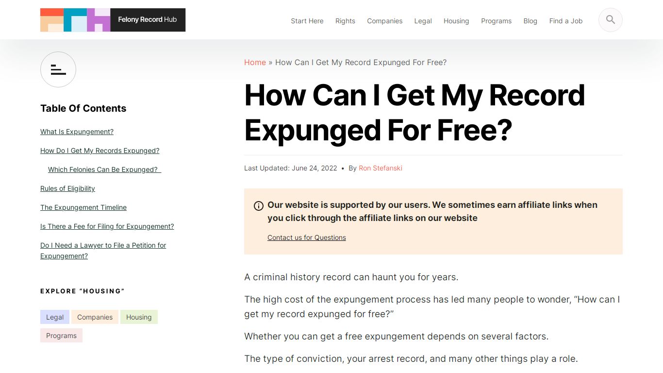 How Can I Get My Record Expunged For Free? | Felony Record Hub